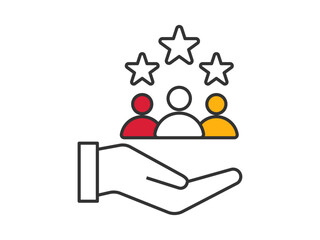 Customer loyalty icon. Marketing icon and symbol. Colored outline Icon. Simple flat and outline vector icon.