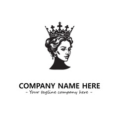 Head of queen logo company design vector illustration