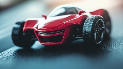 Fototapeta premium Red sports car toy