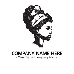 Head of queen logo company design vector illustration