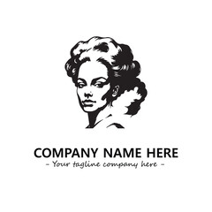 Head of queen logo company design vector illustration