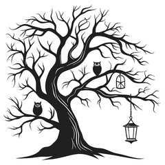 Obraz premium design-a-black-silhouette-vector-of-a-twisted--lea.eps