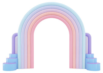 Pastel Archway with Rainbow Gradient and Glossy Finish