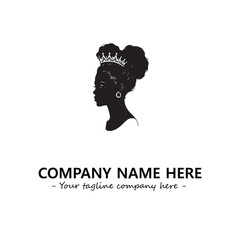 Head of queen logo company design vector illustration
