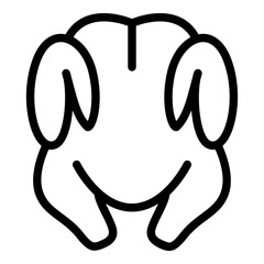 Roast chicken icon. Vector line icon	
