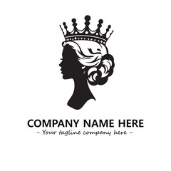 Head of queen logo company design vector illustration