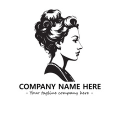 Head of queen logo company design vector illustration