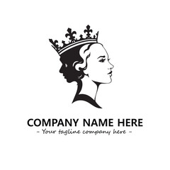 Head of queen logo company design vector illustration