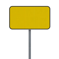 Empty Yellow Road Sign on Gray Metal Pole