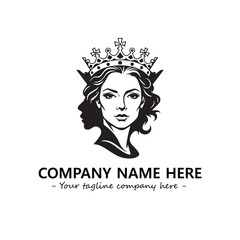 Head of queen logo company design vector illustration