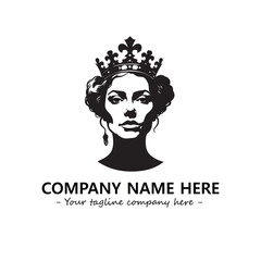 Head of queen logo company design vector illustration