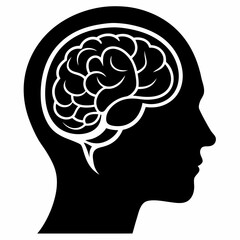 human head with brain