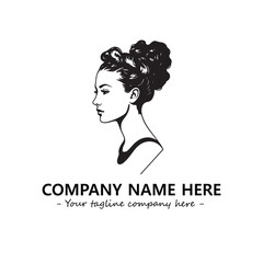 Head of queen logo company design vector illustration