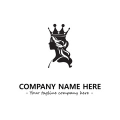 Head of queen logo company design vector illustration
