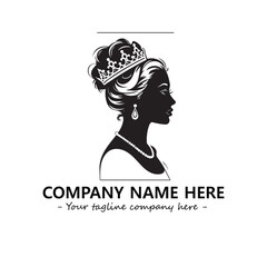 Head of queen logo company design vector illustration