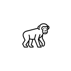 Minimalist Monkey Outline: Clean Vector Illustration