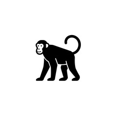 Monkey Silhouette: Primate Icon for Wildlife and Design