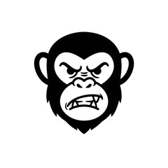 Angry Monkey Face - Bold Cartoon Illustration
