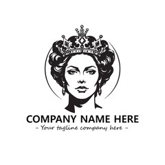 Head of queen logo company design vector illustration