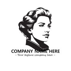 Head of queen logo company design vector illustration