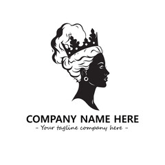 Head of queen logo company design vector illustration