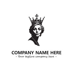 Head of queen logo company design vector illustration