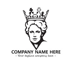 Head of queen logo company design vector illustration