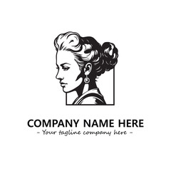 Head of queen logo company design vector illustration