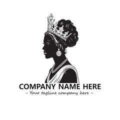 Head of queen logo company design vector illustration