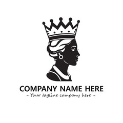 Head of queen logo company design vector illustration