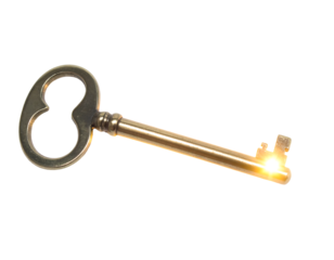 Antique Golden Key With Glowing Tip