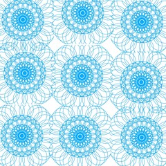 Blue geometrik Mandala abstrak baground white 