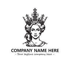 Head of queen logo company design vector illustration