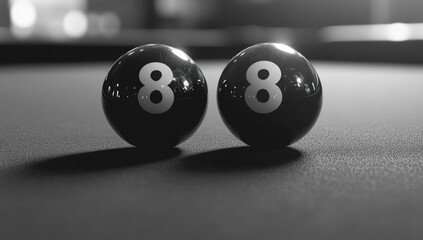 Two eight ball billiard balls