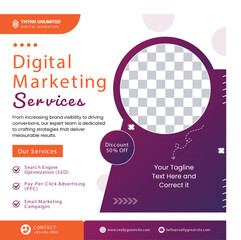 White Purple and Orange Modern Digital Marketing Services Animated Social Media
