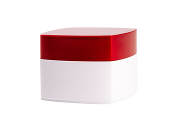 Cosmetic anti-aging cream jar isolated on white background.