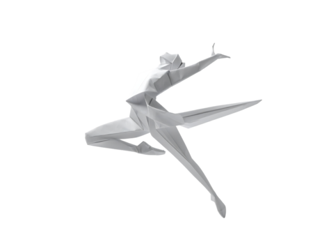 Abstract Female Ballet Dancer Mid-Air Pose
