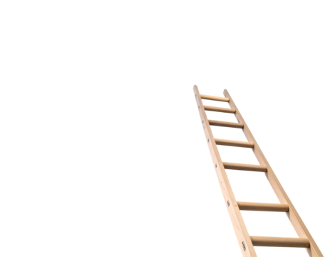 Wooden Ladder Against Black Background