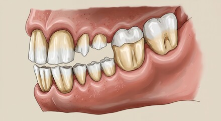 Obraz premium Human tooth with cavity and dental problems