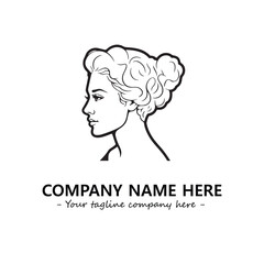 Head of queen logo company design vector illustration