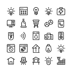 Energy saving and efficiency editable stroke outline icons set isolated on white background flat vector illustration. Alternative energy sources vector linear icons set. Ecology renewable energy .