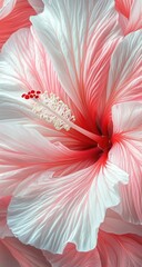 Obraz premium Pink Hibiscus Flower Closeup.