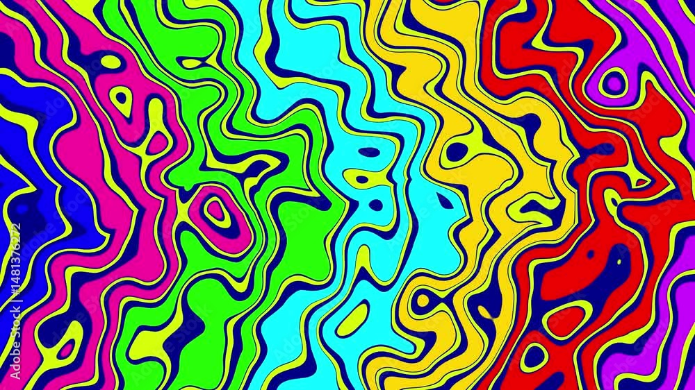 Poster dynamic abstract wave pattern in vivid colors artistic backdrop suitable for visual effects and moti