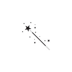 magic wand stick logo and vector template