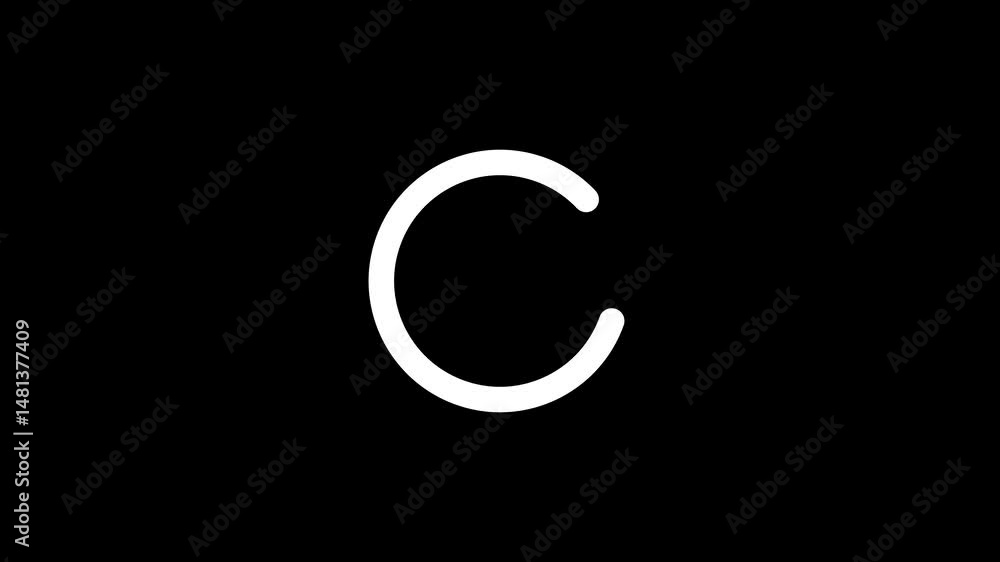 Poster spinning oval loading wheel animation designed as a smooth progress graphic for digital ui screens.