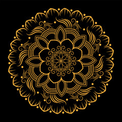 Mandala design, gold color mandala vector .luxury ornamental mandala design background in gold color