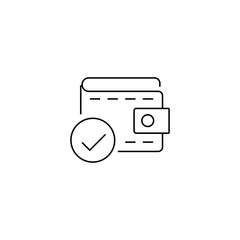 single outline icon wallet verification related to payment. linier icon collection. editable stroke. vector illustration.