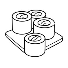 Sushi Rolls – Classic Japanese Cuisine Vector Illustration