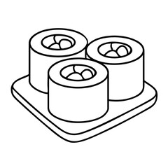 Sushi Rolls – Classic Japanese Cuisine Vector Illustration