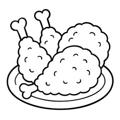 Fried Chicken a Crispy Southern Comfort Food Vector Illustration